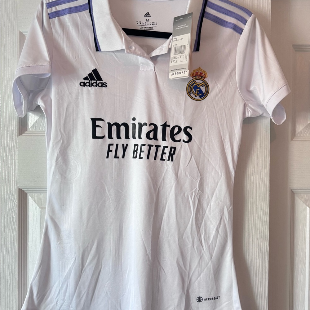 authentic Adidas UNISEX Real Madrid White and Purple Jersey